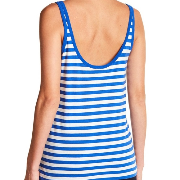 J. Crew Striped Sequin Leaf Tank Top Blue/White Size Small NWOT - Picture 5 of 8